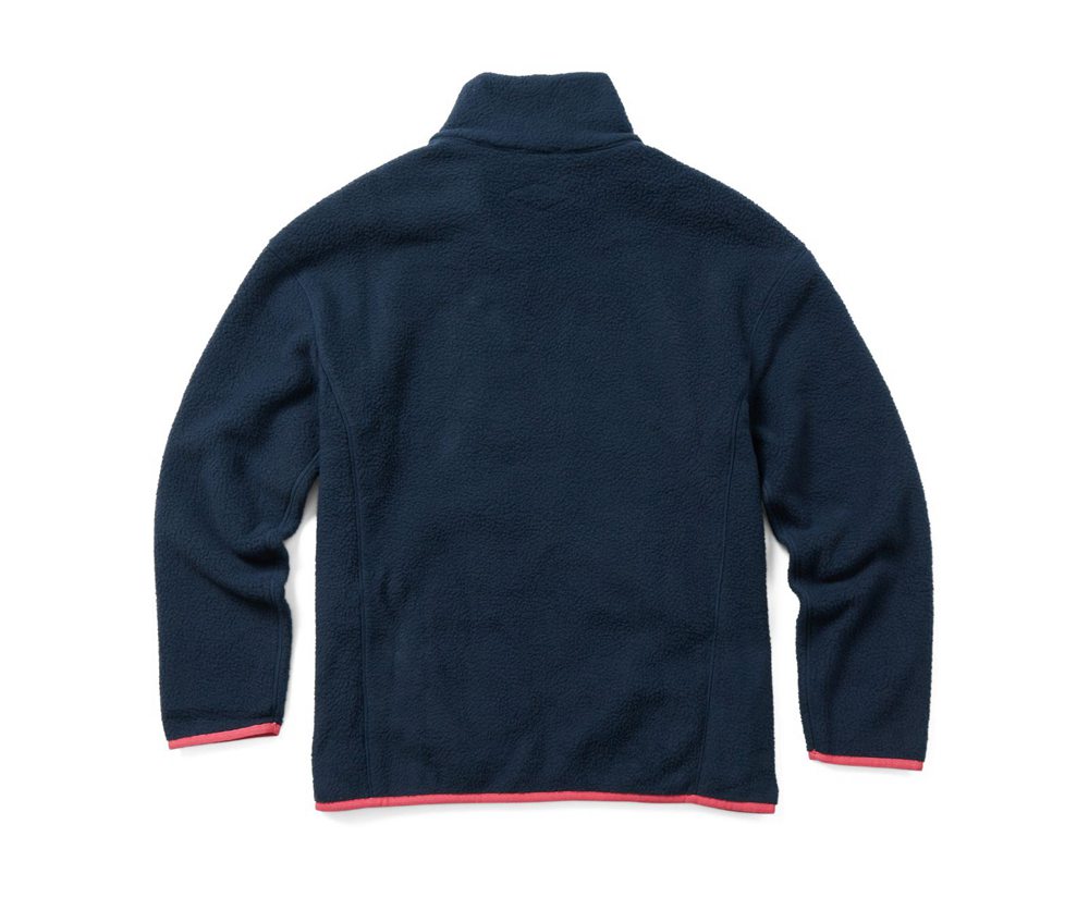 Merrell Jackets Navy - Sherpa w/Snaps and Overlays Full Zip - Womens 89OWDGZCI